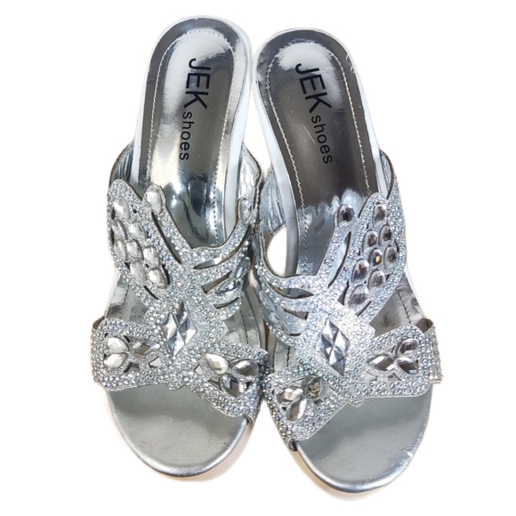 Sz 6 JEK silver and jem shoes - Picture 3 of 5